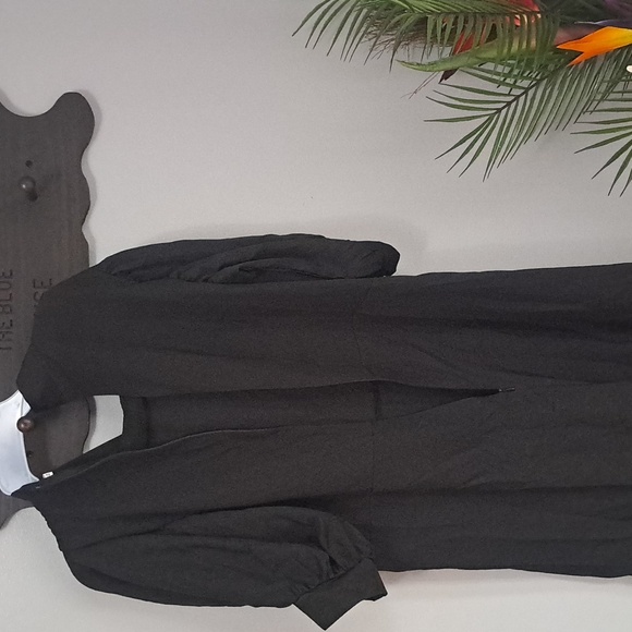 Chic Mock Neckline with Bow Black Jumpsuit Size XL - Picture 7 of 8